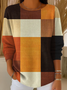 Casual Crew Neck Regular Fit Multicolor Block Sweater