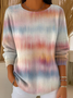 Crew Neck Abstract Printing Simple Sweater