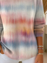 Crew Neck Abstract Printing Simple Sweater