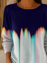 Crew Neck Printing Casual Abstract Sweater