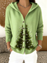 Simple Hoodie Wool/Knitting Christmas Tree Cardigan
