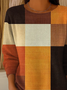 Casual Crew Neck Regular Fit Multicolor Block Sweater