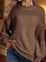 Casual Plain Crew Neck Sweater