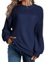Casual Plain Crew Neck Sweater