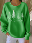 Casual Crew Neck Christmas Printing Sweatshirt