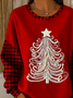 Casual Loose Printing Christmas Sweatshirt