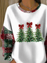 Crew Neck Loose Christmas Tree Casual Sweatshirt