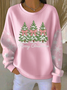 Printing Christmas Snowflake Crew Neck Casual Sweatshirt