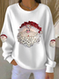 Printing Santa Claus Loose Casual Sweatshirt
