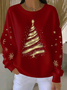 Printing Christmas Tree Casual Loose Sweatshirt
