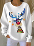Casual Christmas Crew Neck Printing Sweatshirt