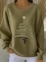 Christmas Printing Casual Crew Neck Sweatshirt