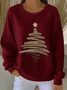 Christmas Printing Casual Crew Neck Sweatshirt