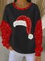 Printing Casual Crew Neck Christmas Sweatshirt