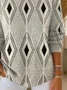 Casual Abstract Regular Fit Printing Sweater