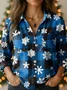 Shawl Collar Loose Casual Christmas Shirt
