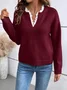 Loose Plain Casual Others Sweater