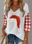 V Neck Christmas Simple Knit Top