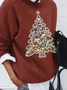 Christmas Tree Casual Loose Imitation Cashmere Sweater