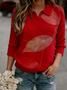 Shawl Collar Leaf Loose Simple Sweater