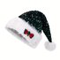 Christmas Red Sequined Bow Thickened Extra Large Pom-Pom Santa Claus Plush Hat