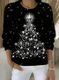 Women's Pullover Sweater Autumn and Winter Christmas Holiday Pattern Top