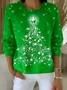 Women's Pullover Sweater Autumn and Winter Christmas Holiday Pattern Top