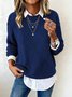 Casual Plain Crew Neck Sweater