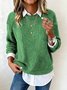Casual Plain Crew Neck Sweater