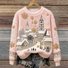 Loose Crew Neck Casual Christmas Sweatshirt