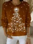Women's Pullover Sweater Autumn and Winter Christmas Holiday Pattern Top