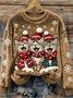 Casual Flannel Crew Neck Christmas Sweatshirt