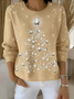 Women's Pullover Sweater Autumn and Winter Christmas Holiday Pattern Top