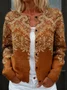 Women's National Totem Art Print Buttoned Cardigan Sweater