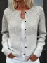 Women's National Totem Art Print Buttoned Cardigan Sweater