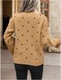 Crew Neck Polka Dots Street Sweater