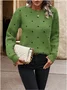Crew Neck Polka Dots Street Sweater