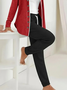 Women's Printing Plain Daily Going Out Two-Piece Set Reddish Black Casual Spring/Fall Coat With Pants Matching Set