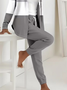 Women's Printing Multicolor Block Daily Going Out Two-Piece Set Gray Casual Spring/Fall Coat With Pants Matching Set