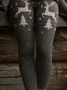 Tight Christmas Fluff/Granular Fleece Fabric Vintage Leggings