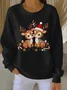 Loose Printing Casual Christmas Sweatshirt