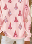 Printing Casual Christmas Tree Crew Neck Sweatshirt