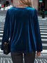 Plain Cowl Neck Elegant Balloon Sleeve Loose T-Shirt