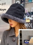 Thickened Fleece-lined Warm Fisherman's Hat For Autumn And Winter Lamb Fleece-lined Bucket Hat, Winter Fleece-lined Rolled Brim Hat