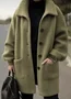 Urban Buttoned Plain Stand Collar Coat