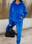 Casual Hoodie Loose Pleuche Two-Piece Set