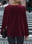 Plain Cowl Neck Elegant Balloon Sleeve Loose T-Shirt