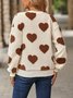 Heart/Cordate Puff Sleeve Loose Sports Sweatshirt