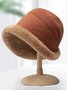 Thickened Fleece-lined Warm Fisherman's Hat For Autumn And Winter Lamb Fleece-lined Bucket Hat, Winter Fleece-lined Rolled Brim Hat