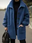 Urban Buttoned Plain Stand Collar Coat